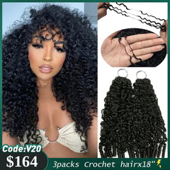 VIPbeauty Burmese Curly Lightweight Crochet Braids Human Hair Extensions