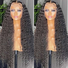 Deep Wave Frontal Wig 360 Transparent Lace Wigs Human Hair For Women