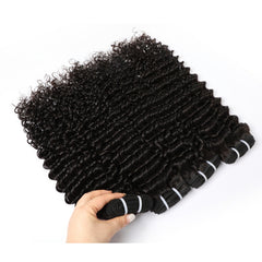 VIPbeauty Curly Wave Bundles With 13x4 Lace Frontal Unprocessed Human Hair Extensions