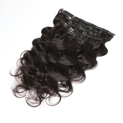 VIPbeauty Body wave Clip in Hair Extensions 120g 8pcs 100% Human Hair