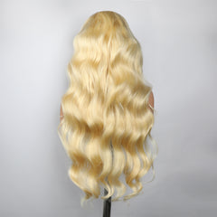 VIPbeauty 613 Blonde Body Wave 13x6 Lace Front Human Hair Wigs Pre-Plucked 220% Density