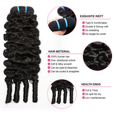VIPbeauty Burmese Curly Virgin Soft Human Hair Extensions 1 PC/Pack