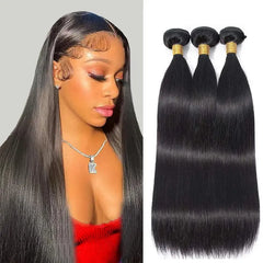 VipBeauty Natural Black Color Malaysian Remy Straight Human Hair Bundles 100% Human Hair For Women
