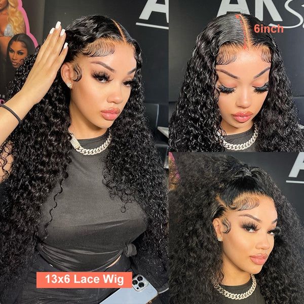 VIPbeauty 13x6 HD Lace Frontal Wigs Water Wave 5x5 Glueless Human Hair Wigs 180%