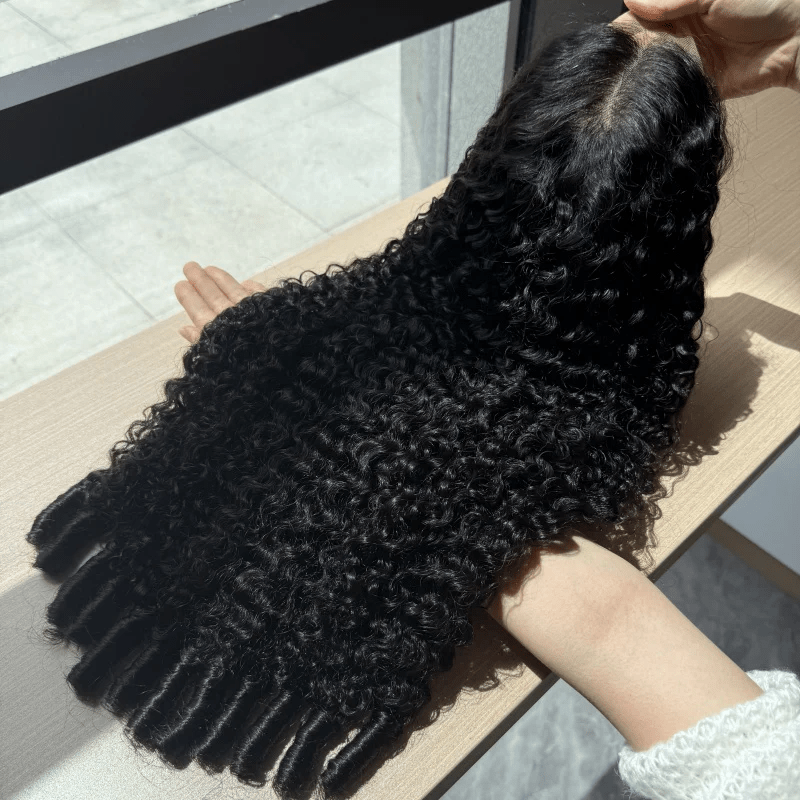 VIPbeauty Burmese Curly Lace Frontal Wigs HD 5x5 Pre-Cut Glueless Human Hair Wigs 180%