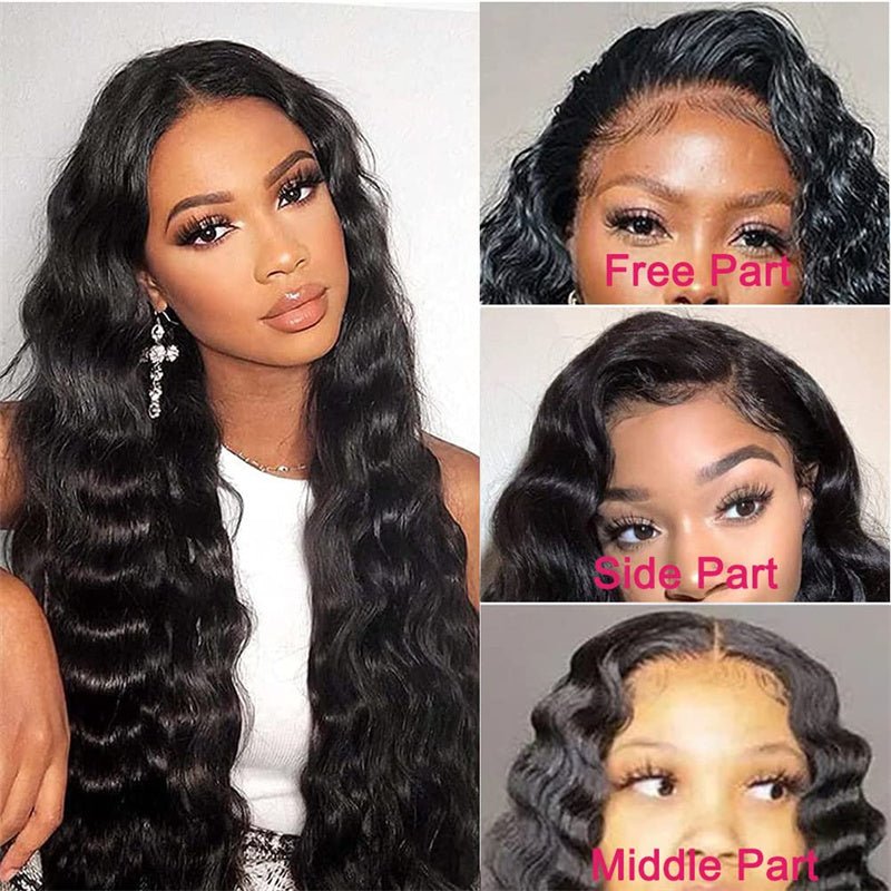 VIPbeauty Loose Deep Wave 13x6 HD Lace Front Wigs Pre-Cut Lace Glueless Human Hair Wig 180%