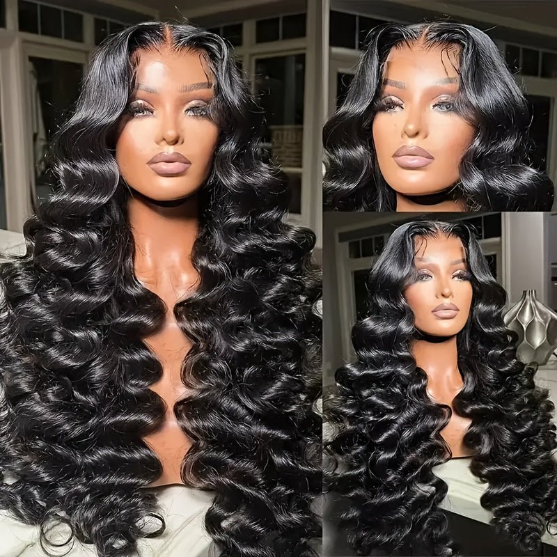 VIPbeauty Loose Deep Wave 13x6 HD Lace Front Wigs Pre-Cut Lace Glueless Human Hair Wig 180%