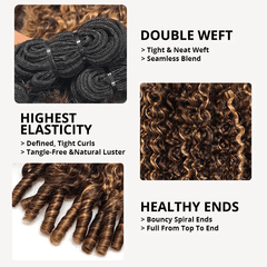 VIPbeauty P4/27 Highlight Burmese Curly Human Hair Bundles 1/3/4PCS Hair Extensions