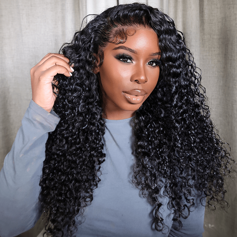 VIPbeauty Burmese Curly Lace Frontal Wigs HD 5x5 Pre-Cut Glueless Human Hair Wigs 180%