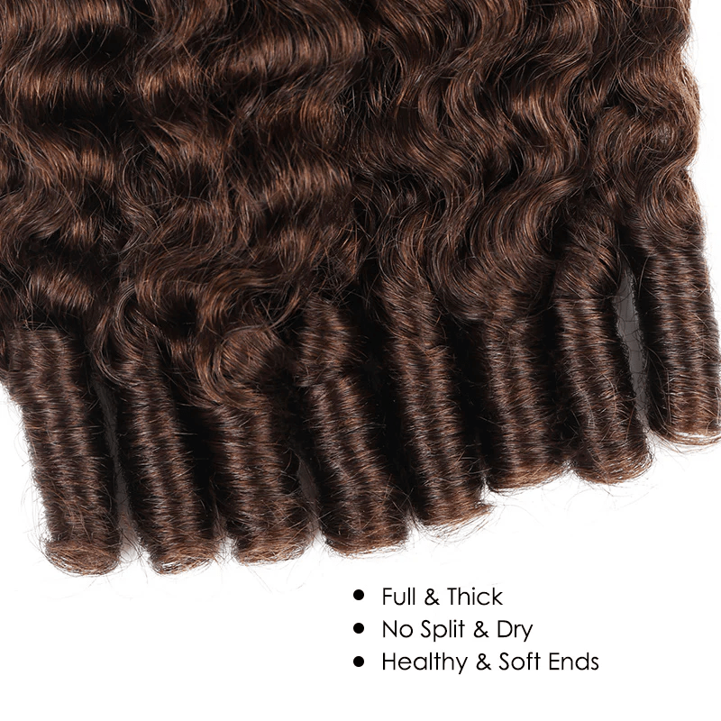 VIPbeauty Burmese Curly Bundles #4 Brown 100% Virgin Human Hair Bundles 1/3/4PCS