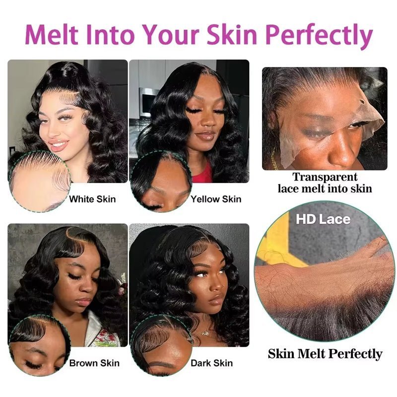 VIPbeauty 13x6 Full Lace Wigs Straight Hair Skinlike HD Lace 5x5 Glueless Human Hair Wigs