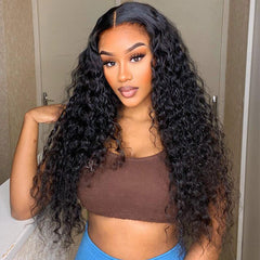 VIPbeauty 13x4 Frontal Lace Wig Water Wave Transparent Lace Affordable Wigs Beginner Friendly Pre Plucked Natural Hairline Human Hair Wig