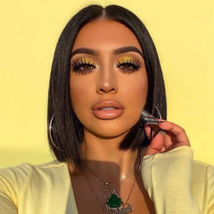 VIPbeauty Short BOB Wig Straight Human Hair 13x4 Transparent Lace Front Bob Wig