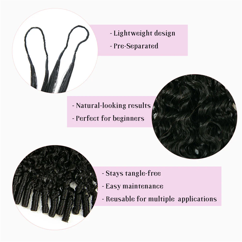 VIPbeauty Burmese Curly Lightweight Crochet Braids Human Hair Extensions