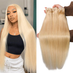 VIPbeauty #613 Blonde Straight 1/3/4PCS Bundles 100% Human Hair