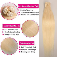 VIPbeauty #613 Blonde Straight 1/3/4PCS Bundles 100% Human Hair