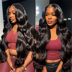 VIPbeauty Body Wave Glueless 13x6 Lace Front Wig Human Hair Pre-Cut Lace Flexi-Fit Drawstring Cap