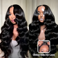 VIPbeauty Body Wave Glueless 13x6 Lace Front Wig Human Hair Pre-Cut Lace Flexi-Fit Drawstring Cap