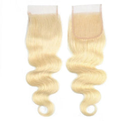 VIPbeauty Blonde 4x4 Lace Closure Virgin Hair Body Wave Human Hair 1 PC