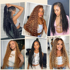 VIPbeauty Braiding Hair for Boho Braids #30 Light Brown Deep Wave Bulk Human Hair Extensions