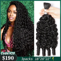 VIPbeauty Bora Bora Braids Burmese Curly Bulk 100% Human Hair For Braiding