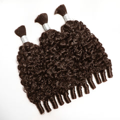VIPbeauty Boho Braids Burmese Curly Hair Bulk For Braids Chocolate Brown Human Hair Extensions