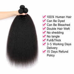 VIPbeauty Kinky Straight Human Hair Bundles With 5x5 Lace Closure