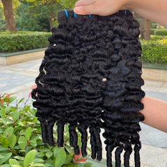 VIPbeauty Burmese Curly Hair 3 Bundles With 5x5 Lace Closure Brazilian Human Hair