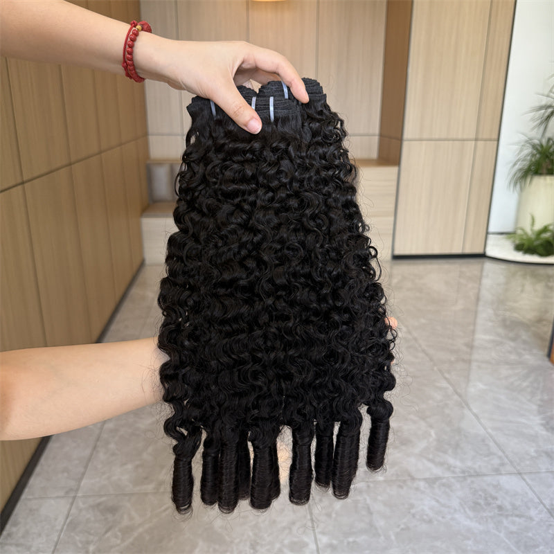 VIPbeauty Burmese Curly 3 Bundles Human Hair With 4x4 Lace Closure