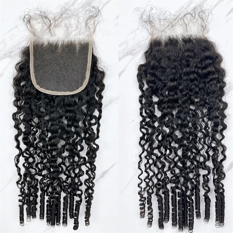 Burmese Curly Hair Indian Human Hair 3 Bundles With 4x4 Lace Closure - VIPbeauty Hair