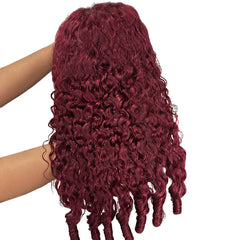 99J Burgundy Burmese Curly 13x6 Lace Front Wig Human Hair | VIPbeauty Hair