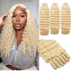 VIPbeauty #613 Blonde Burmese Curly 1/3/4PCS Bundles 100% Human Hair Spiral End