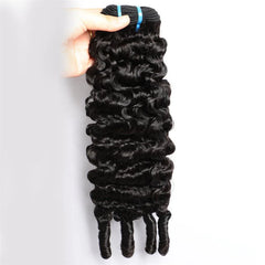 #1B&Burgundy Peekaboo Highlight Hair Burmese Curly Bundles Colored Human Hair