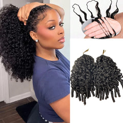 CLEARANCE SALE| Natural Black Color Burmese Curly Crochet Braid Human Hair Extensions