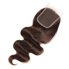 Brazilian Chocolate Brown Body Wave 3 Bundles With 4x4 Lace Closure 100% Virigin Human Hair