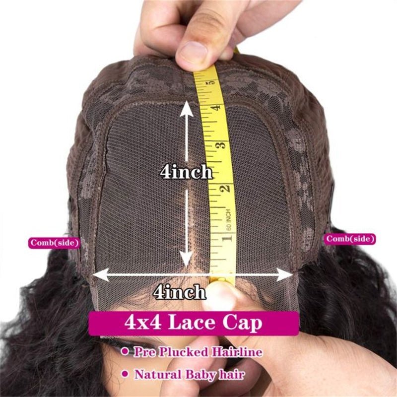 VIPbeauty Outlet Deal 4x4 Lace Closure Human Hair Wigs 180%