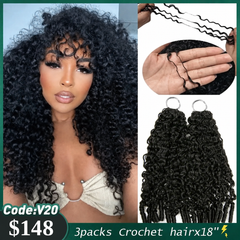 VIPbeauty Burmese Curly Lightweight Crochet Braids Human Hair Extensions