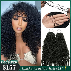 VIPbeauty Burmese Curly Lightweight Crochet Braids Human Hair Extensions
