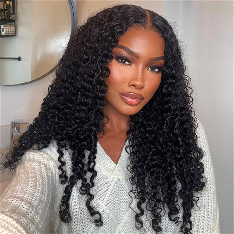 VIPbeauty Invisi-Drawstring Burmese Curly 360 Lace Frontal Wigs Bleached Knots Human Hair Wigs
