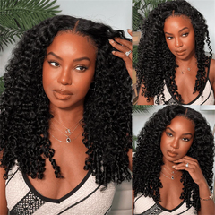 VIPbeauty Invisi-Drawstring Burmese Curly 360 Lace Frontal Wigs Bleached Knots Human Hair Wigs