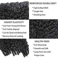 VIPbeauty Burmese Curly Bundles With 13x4 Lace Frontal Unprocessed Human Hair Extensions