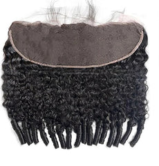 VIPbeauty Burmese Curly Human Hair Bundles With 13x6 Lace Frontal Virgin Hair Extensions