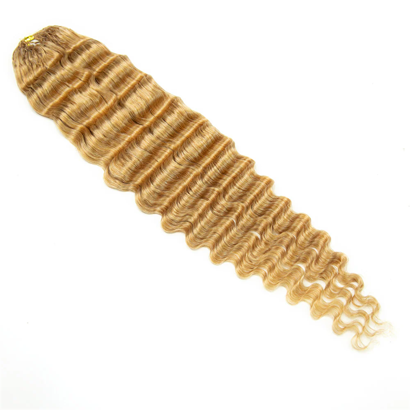 VIPbeauty #27 Deep Wave Crochet Hair Pre-Separated Feather Soft Human Hair Extensions