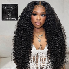 VIPbeauty Deep Wave Glueless 13x6 Lace Front Wigs Human Hair Flexi-Fit Drawstring Cap
