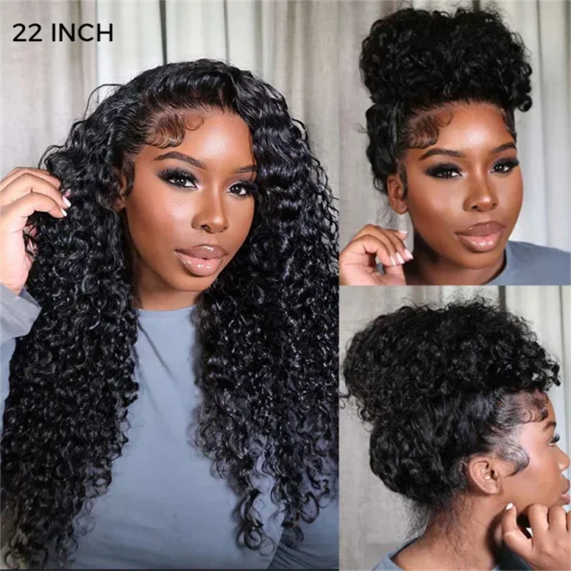 VIPbeauty Deep Wave Invisi-String Snug Fit 360 Lace Frontal Glueless Human Hair Wigs