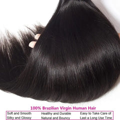 VipBeauty Natural Black Color Malaysian Remy Straight Human Hair Bundles 100% Human Hair For Women