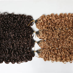 VIPbeauty P4/27 Highlight Feather Crochet Human Hair Burmese Curly With Twist Ends