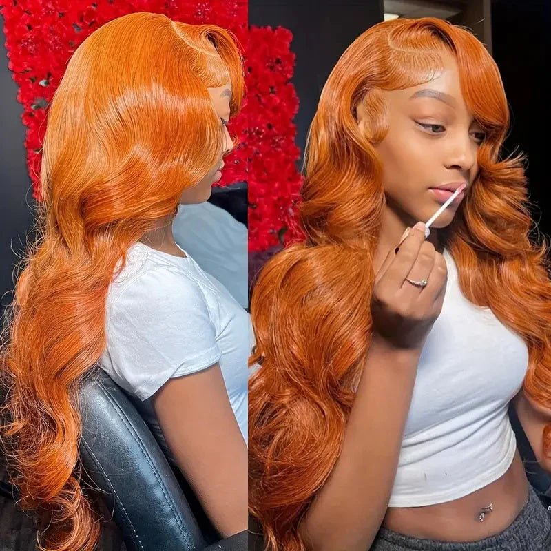 VIPbeauty Ginger Orange 3 Bundles With 4x4 Lace Closure Body Wave/Straight Human Hair Bundles