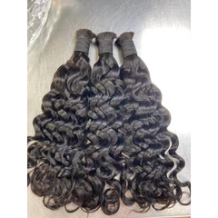 VIPbeauty Boho Braids Indian Curly Natural Black Bulk Hair For Knotless Braids