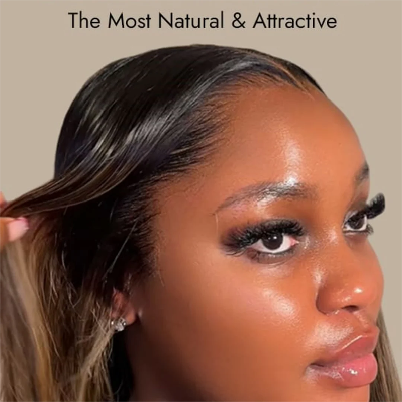 VIPBeauty P1B/27 Highlights Straight Hair M Hairline 13x6 HD Lace Front Wig With Widow's Peak